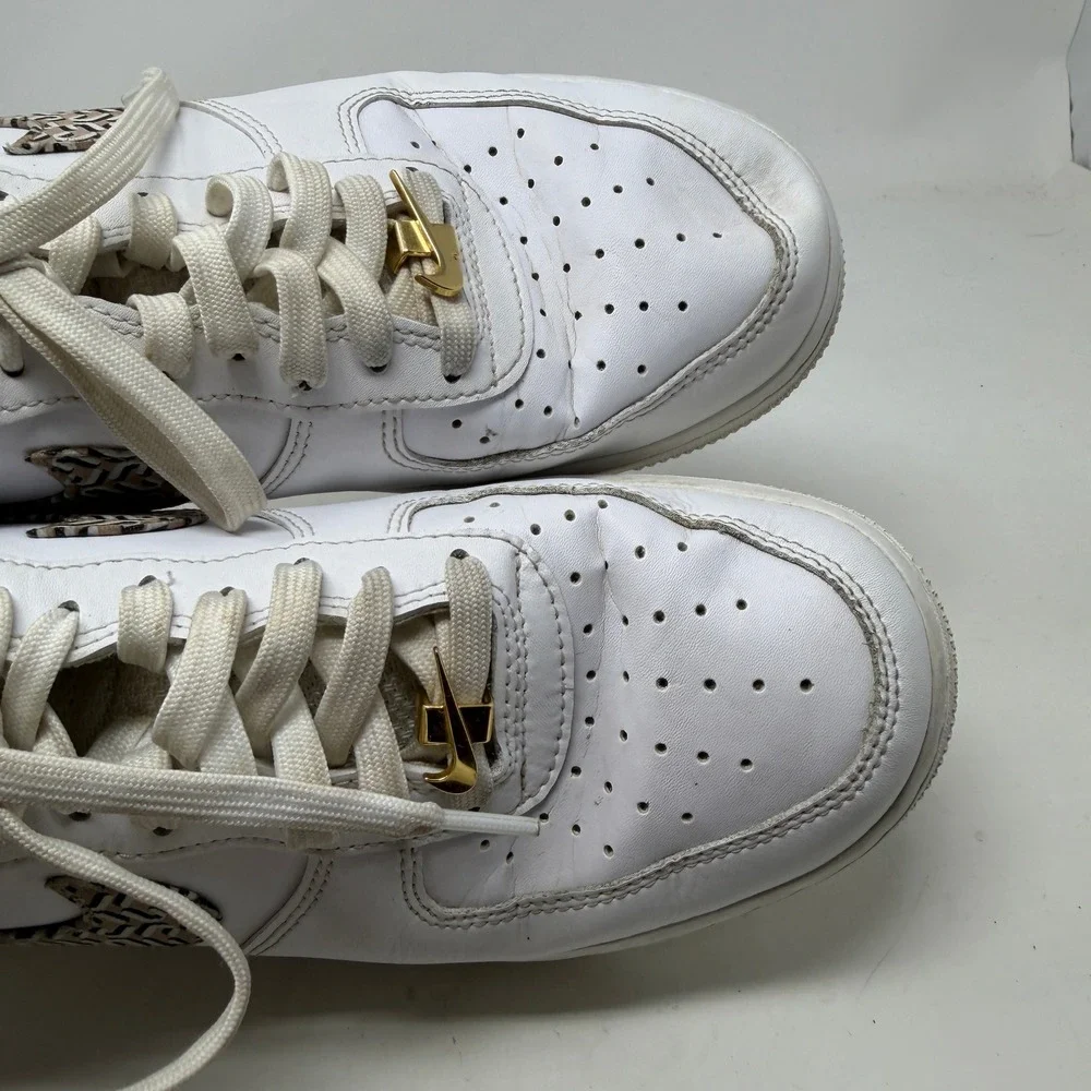 Nike Air Force 1 07 SE Women 10 White Sanddrift Geometric DZ2709-100 EUC